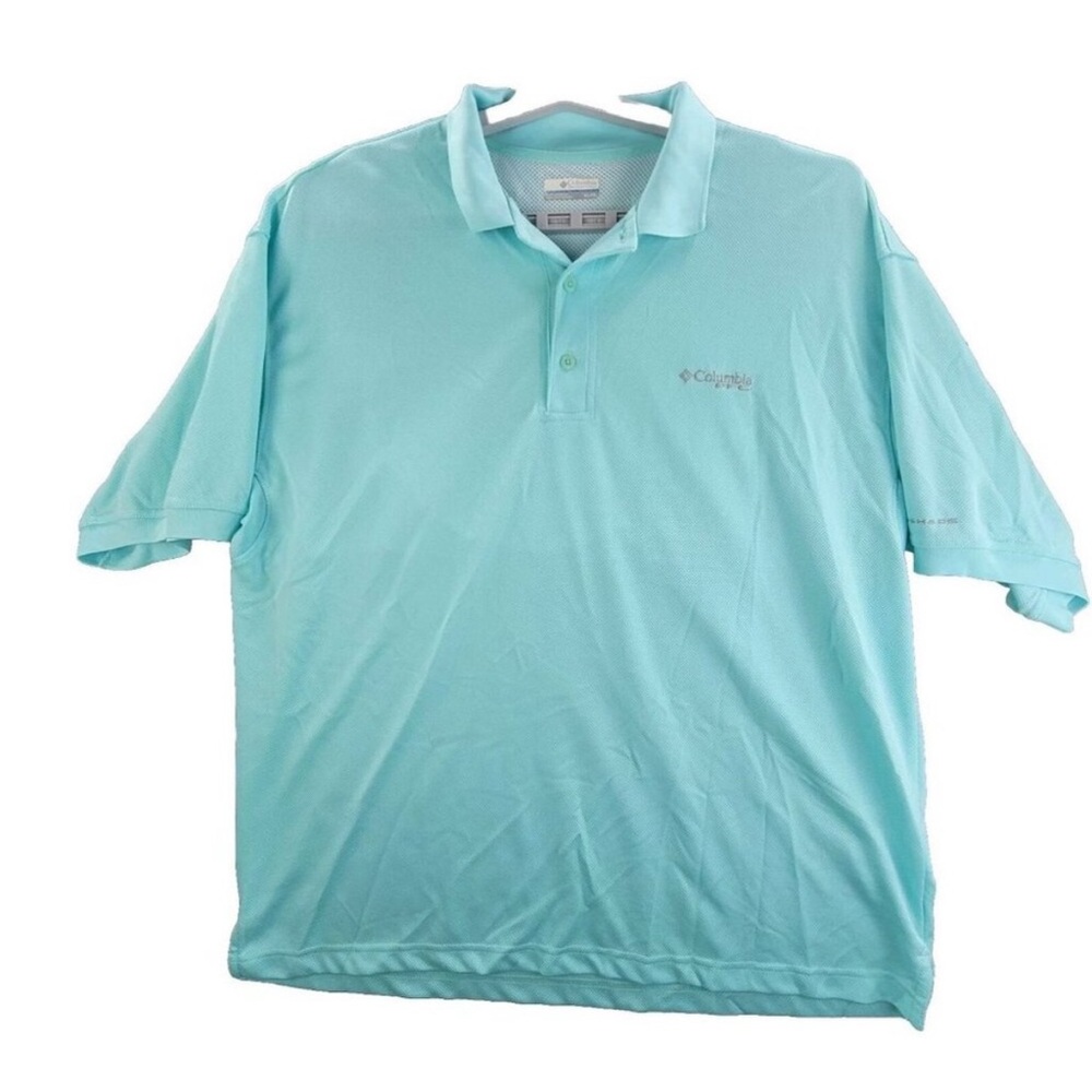 Columbia PFG Men's Light Blue Polo Shirt